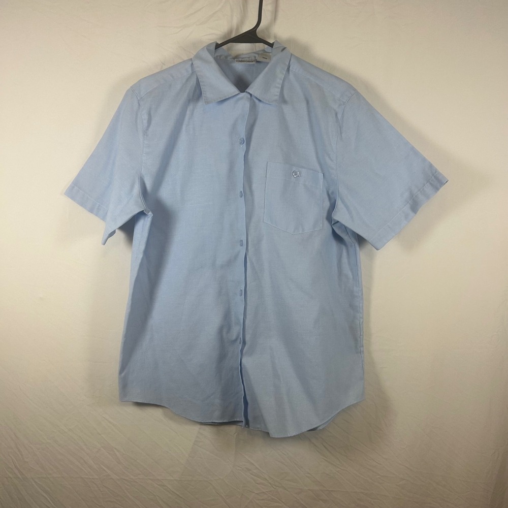 Vintage Cabin Creek Light Blue Short Sleeve Button Down Shirt Womens Medium